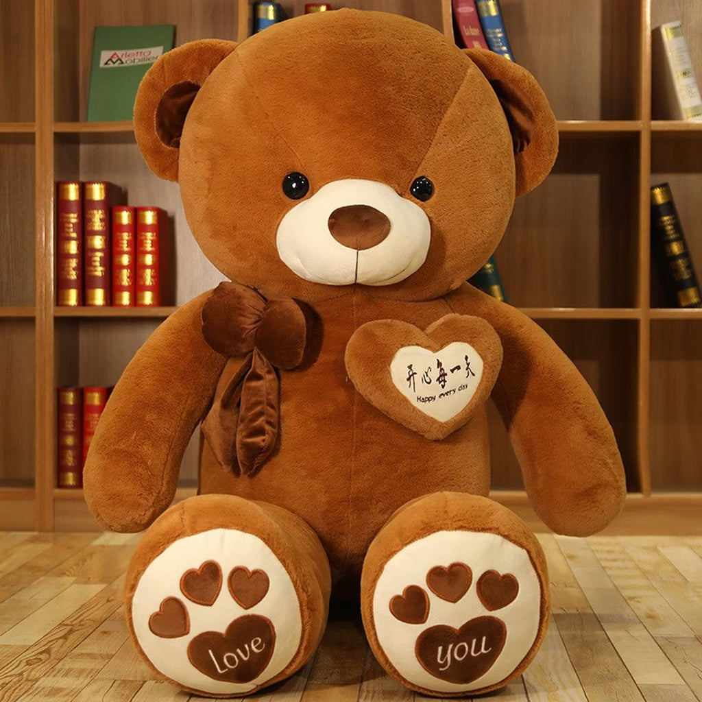 Teddy Bear Extra Large Plush Toy Bear Doll Cloth Doll for Girls to Hug and Sleep, Hugging Bear Pillow, Gift for Girlfriend for Holidays or Birthday, Pink Bow with Heart 'Happy Birthday' 1.6 meters