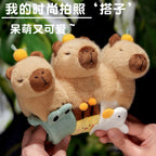 Capybara & Pappa Ring Capybara Plush Bracelet & Doll Plush Toy Groundhog Children's Wrist Pendant Green Capybara Pappa Ring 25*10 cm