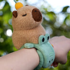 Capybara & Pappa Ring Capybara Plush Bracelet & Doll Plush Toy Groundhog Children's Wrist Pendant Green Capybara Pappa Ring 25*10 cm